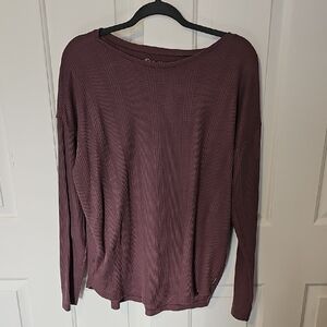 Eddie Bauer Ribbed Long Sleeve Top in Dusty Mauve